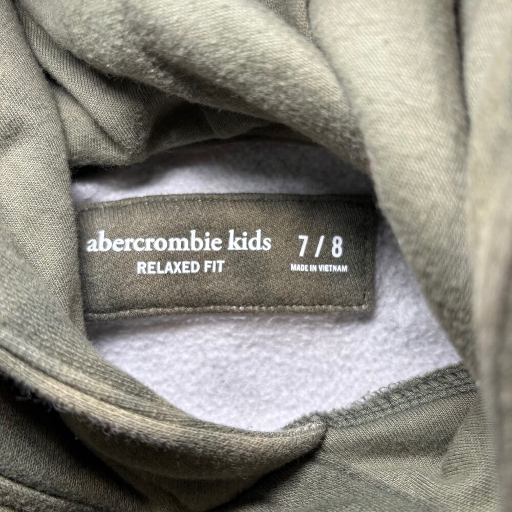 Abercrombie Kids Hoodie 7/8 Green Multicolor Embroidered Casual